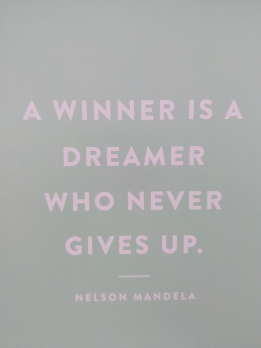 Poster mit einem Zitat von Nelson Mandela: A winner is a dreamer who never gives up